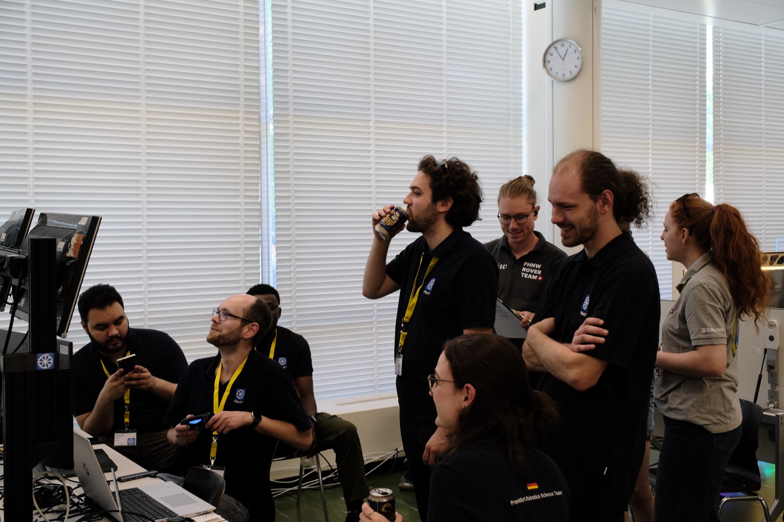 competitors locked in at their ops desk during a task